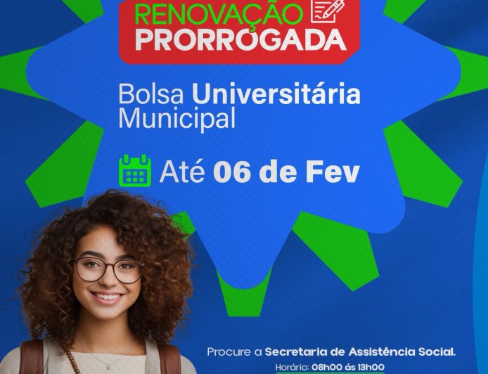 Prorrogação do Prazo para Renovação da Bolsa Universitária Municipal