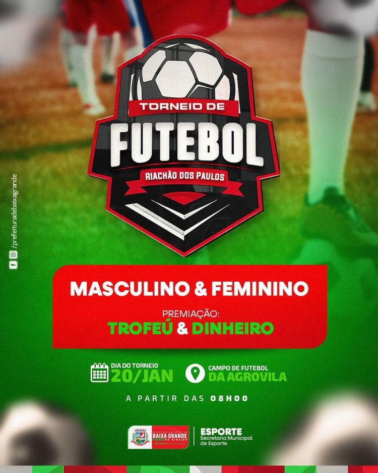 Secretaria Municipal de Esportes realiza torneio de Futebol na Comunidade Riachão dos Paulos
