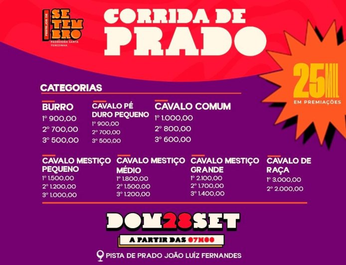 Vem aí a tradicional Corrida de Prado!