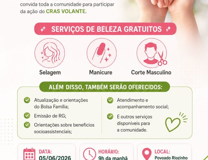 CRAS Volante fortalece o atendimento social no Povoado Riozinho.