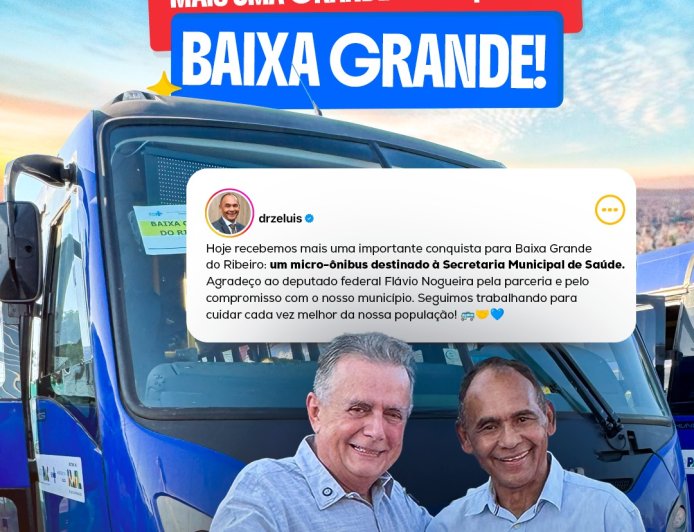 Mais um investimento para fortalecer a saúde de Baixa Grande do Ribeiro