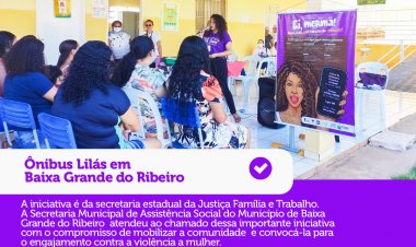 Povoado Almécegas recebe Ônibus Lilás com ações gratuitas de combate à violência contra mulher.