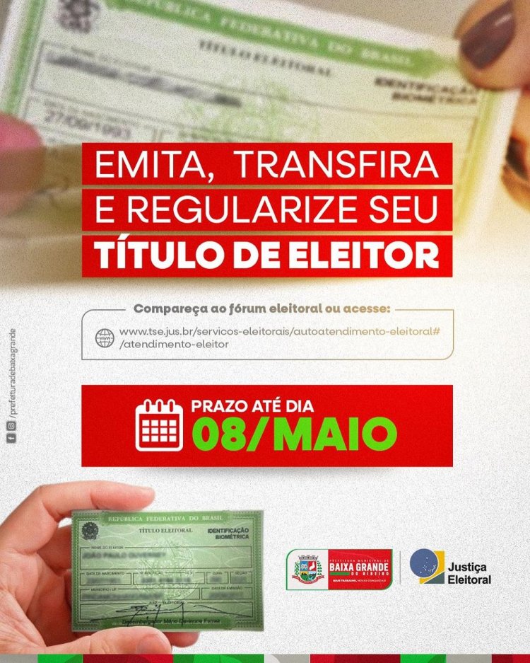 Prefeitura alerta para regularização do título eleitoral