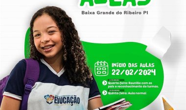 Governo Municipal de Baixa Grande do Ribeiro anuncia data de volta ás Aulas nas escolas da rede Municipal