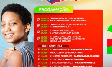 A Secretaria Municipal de Saúde, irá iniciar  a campanha de vacinação nas escolas do município de Baixa Grande do Ribeiro 2024