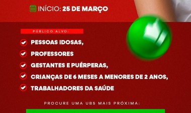 Secretaria Municipal de Saúde inicia Campanha de Vacinação contra Influenza em Baixa Grande do Ribeiro