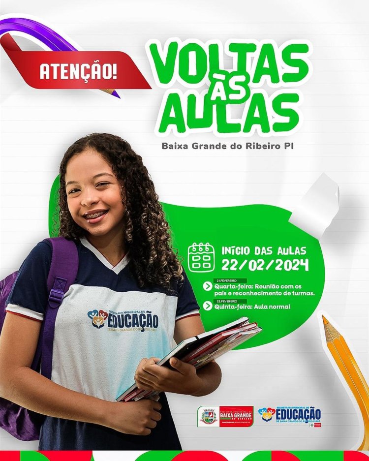 Governo Municipal de Baixa Grande do Ribeiro anuncia data de volta ás Aulas nas escolas da rede Municipal