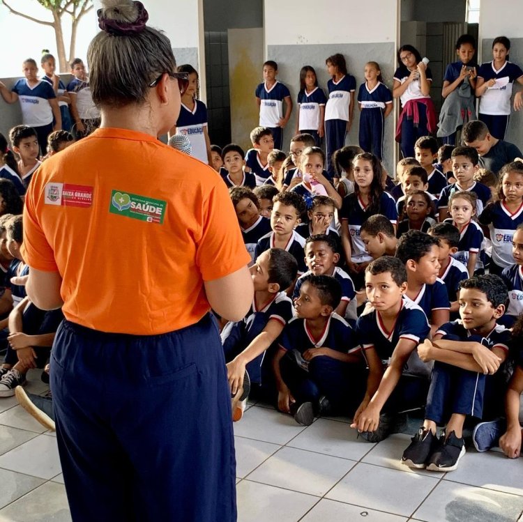 Agentes de Endemias vão as Escolas da Rede Municipal de Baixa Grande do Ribeiro, levar concientização aos Alunos sobre o Combate a Dengue