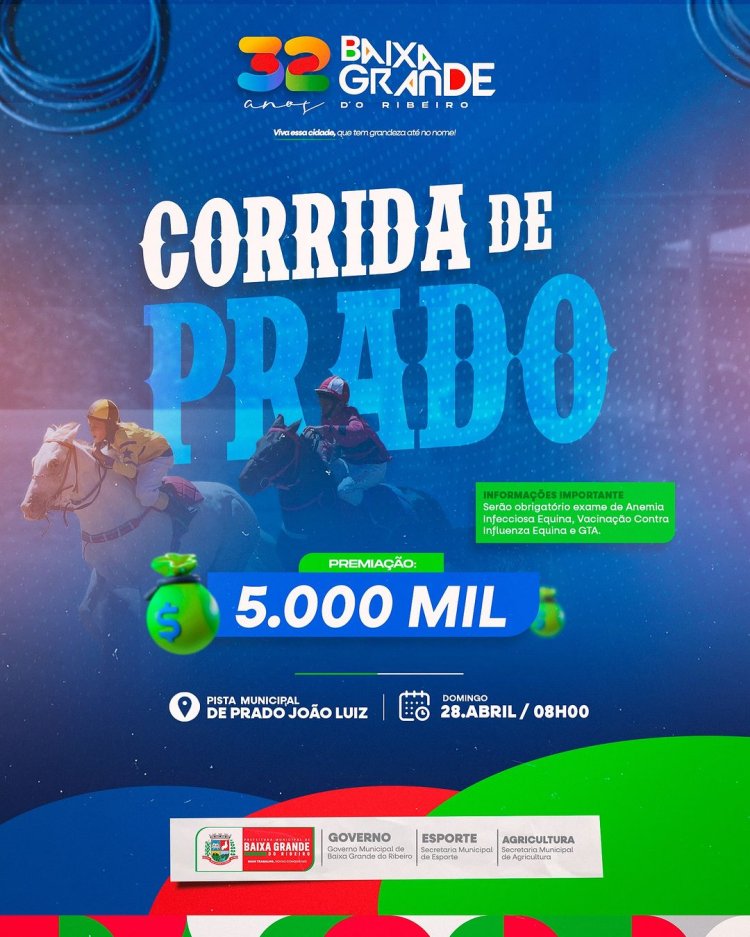 Corrida de Prado na Programação de aniversário da Cidade 2024