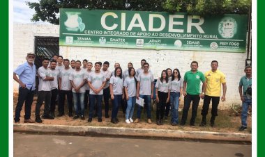 Alunos do curso de Mecanização Agrícola do SENAR, visita a unidade do CIADER e o Viveiro municipal de Baixa Grande do Ribeiro