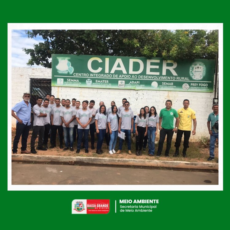 Alunos do curso de Mecanização Agrícola do SENAR, visita a unidade do CIADER e o Viveiro municipal de Baixa Grande do Ribeiro