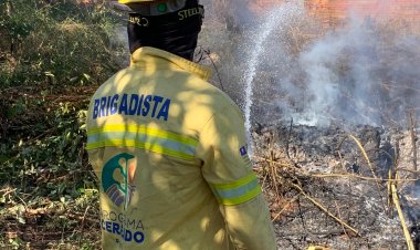 EQUIPE DA BRIGADA MUNICIPAL PREV FOGO AGIU RAPIDAMENTE EM COMBATE A UM INCÊNDIO QUE ATINGIU UM LOTEAMENTO NA AV ARI ROCHA EM BAIXA GRANDE DO RIBEIRO