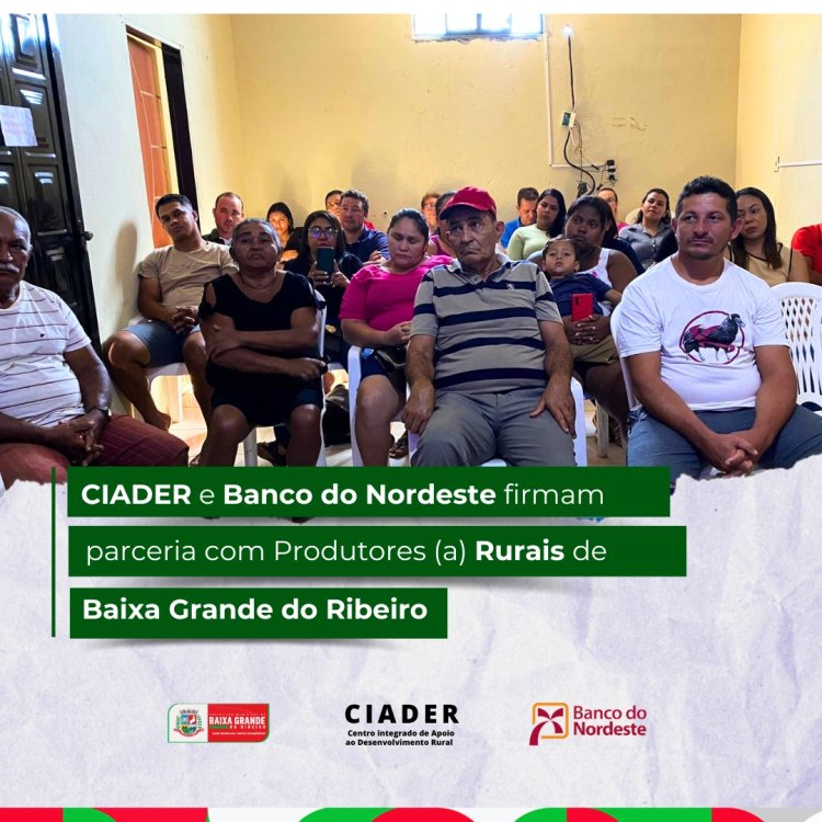 BANCO DO NORDESTE E CIADER DE BAIXA GRANDE DO RIBEIRO FIRMAM PARCERIA  COM PRODUTORES RURAIS