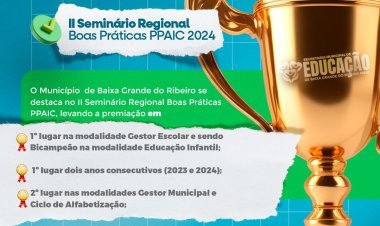 O Município  de Baixa Grande do Ribeiro se destaca no II Seminário Regional Boas Práticas PPAIC em Uruçuí PI 2024